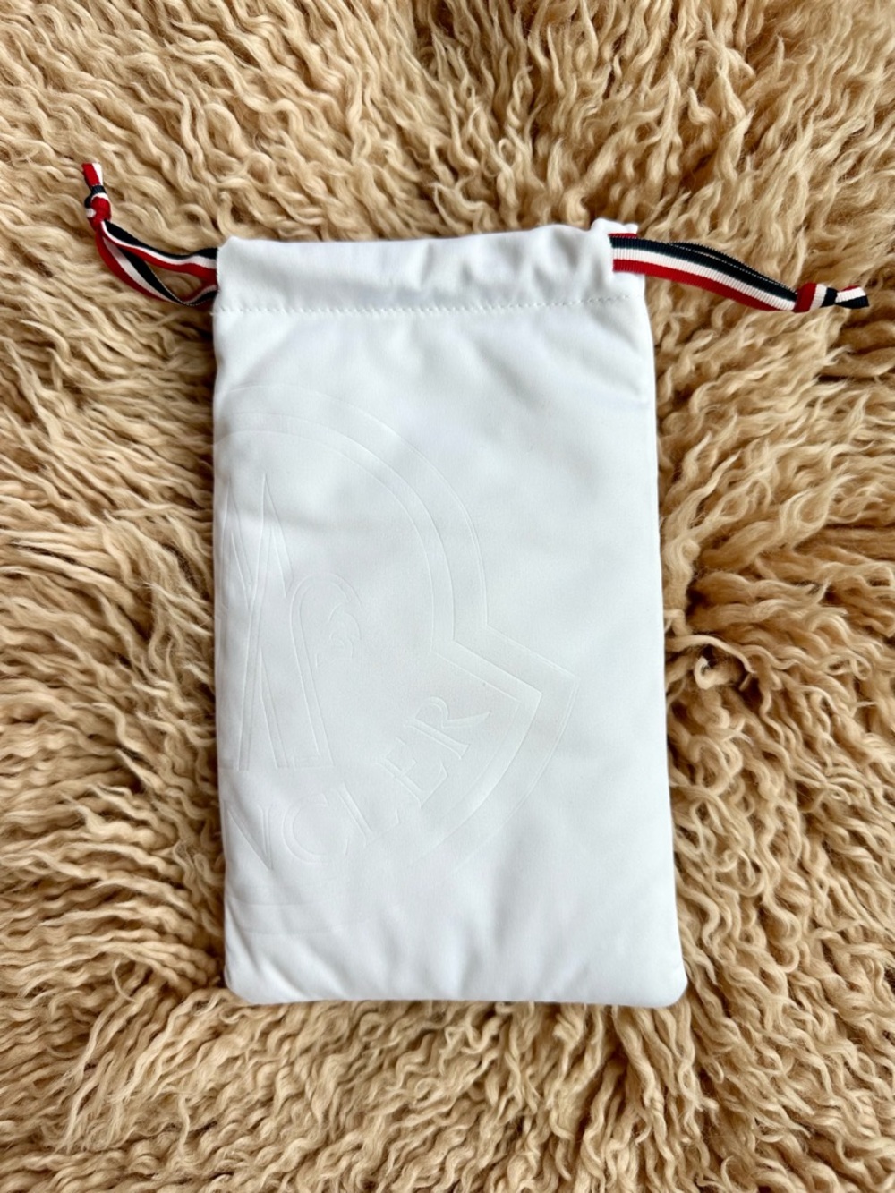 NEW MONCLER WHITE AUTHENTIC EYEGLASSES SUNGLASSES POUCH CASE